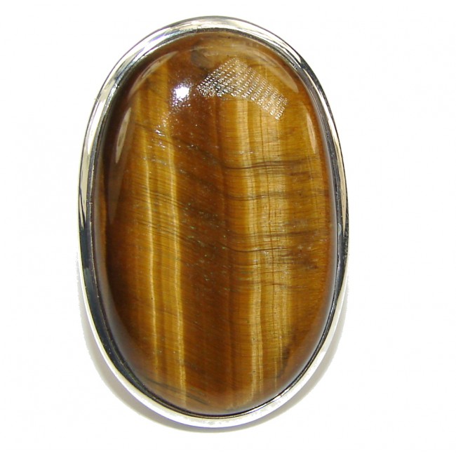Secret Chamber! AAA Brown Tigers Eye Sterling Silver Ring s. 7 1/4