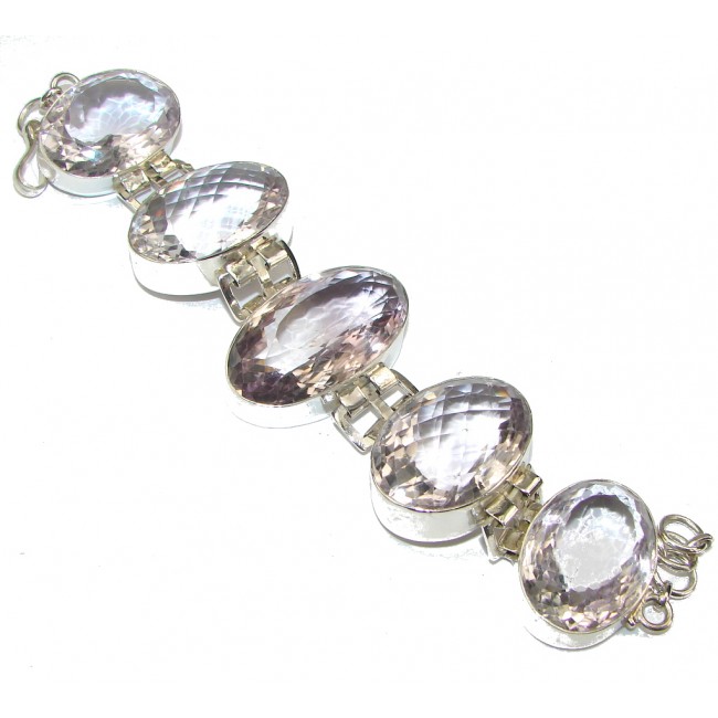 Awesome Design! Created Pink Amethyst Sterling Silver Bracelet