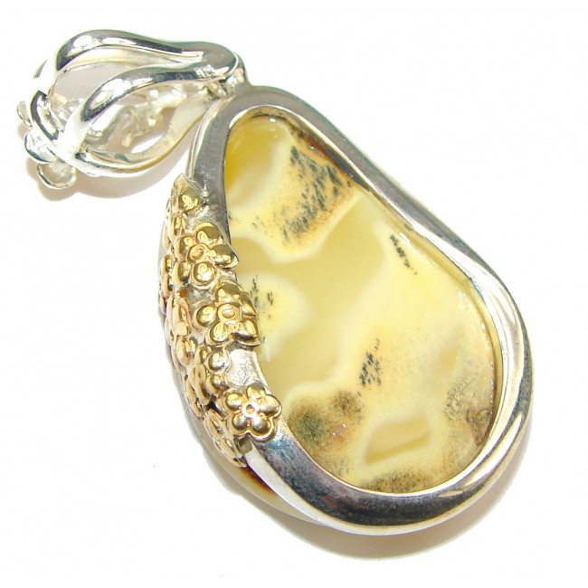 Exclusive! Baltic Polish Amber, Gold Plated Sterling Silver pendant