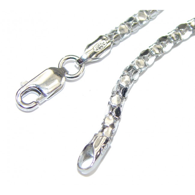 Coreana Rhodium Plated Sterling Silver Chain 20'' long, 2 mm wide