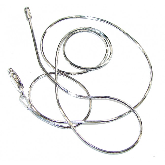 8 Sided Rhodium Plated Sterling Silver Chain 18'' long, 0.5 mm wide