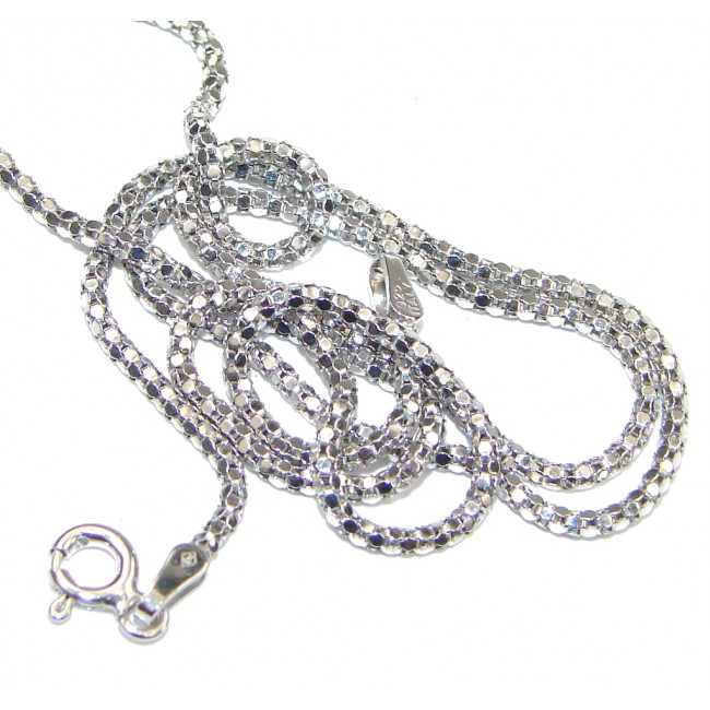 Coreana Rhodium Plated Sterling Silver Chain 18'' long, 1 mm wide