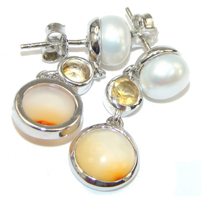 Delicate! White Fresh Water Pearl Sterling Silver earrings