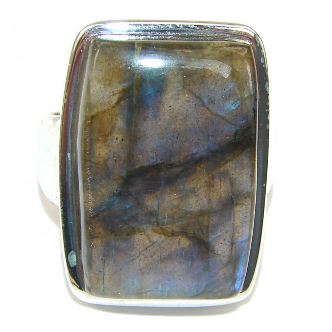 Beautiful! AAA Blue Labradorite Sterling Silver Ring s. 7 1/4