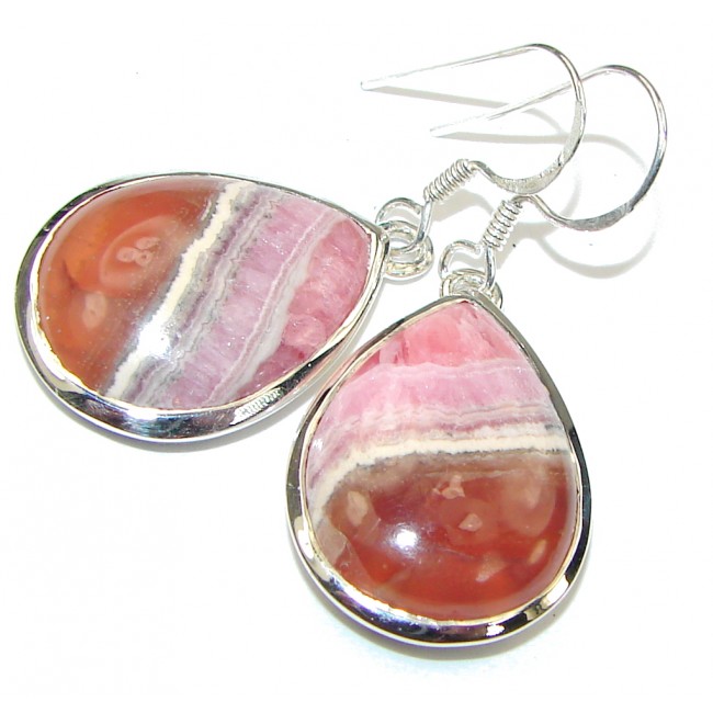 Just Perfect! Pink Rhodochrosite Sterling Silver earrings
