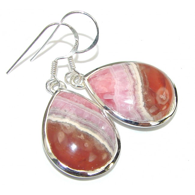 Just Perfect! Pink Rhodochrosite Sterling Silver earrings
