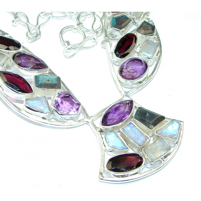 Chunky Touch Of Life Multigem Sterling Silver Necklace