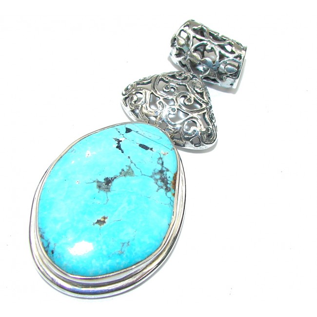 Sleeping Beauty! Blue Turquoise Sterling Silver Pendant