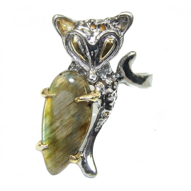 New Fashion Design! AAA Labradorite Sterling Silver Ring s. 9