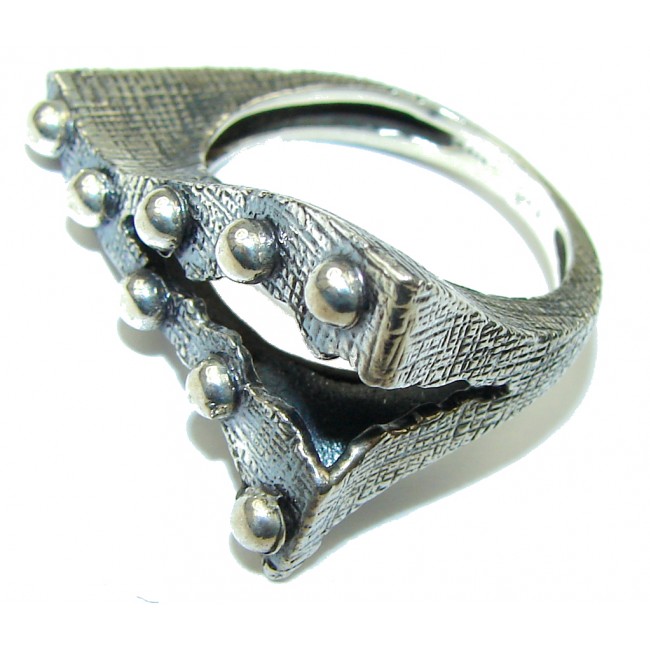 Fashion! Natural Beauty! Silver, Rhodium Plated Sterling Silver Ring s. 8 1/4