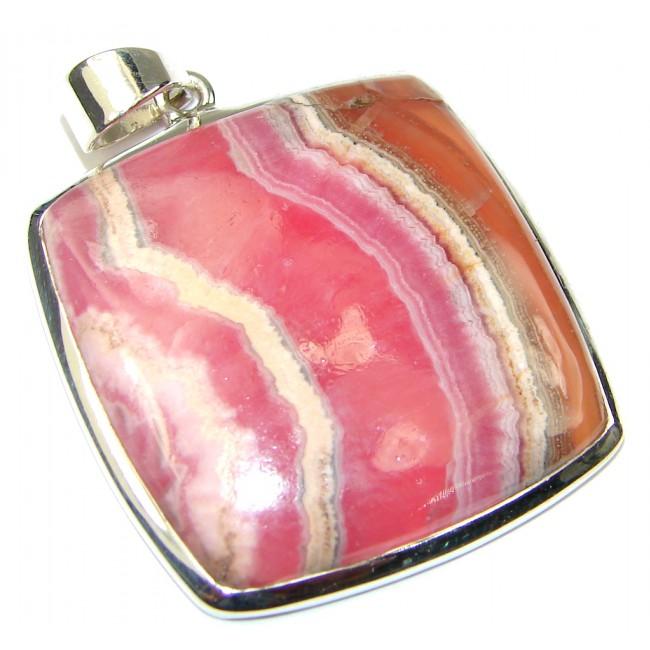 Perfect! AAA Pink Rhodochrosite Sterling Silver Pendant