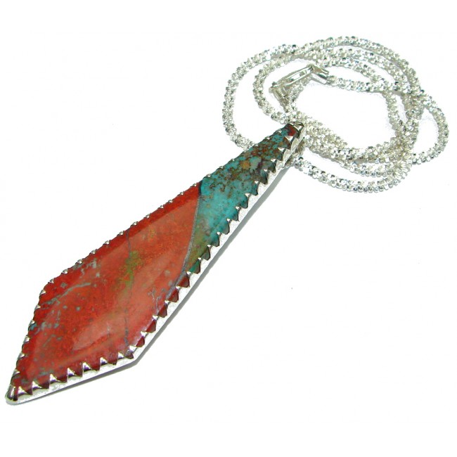 Natural Beauty! Red Sonora Jasper Sterling Silver Necklace