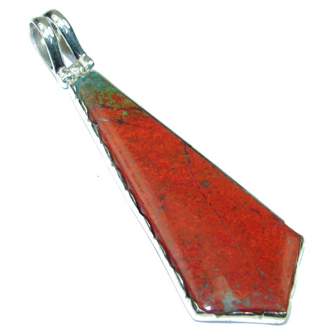Simple Style Red Sonora Jasper Sterling Silver Pendant