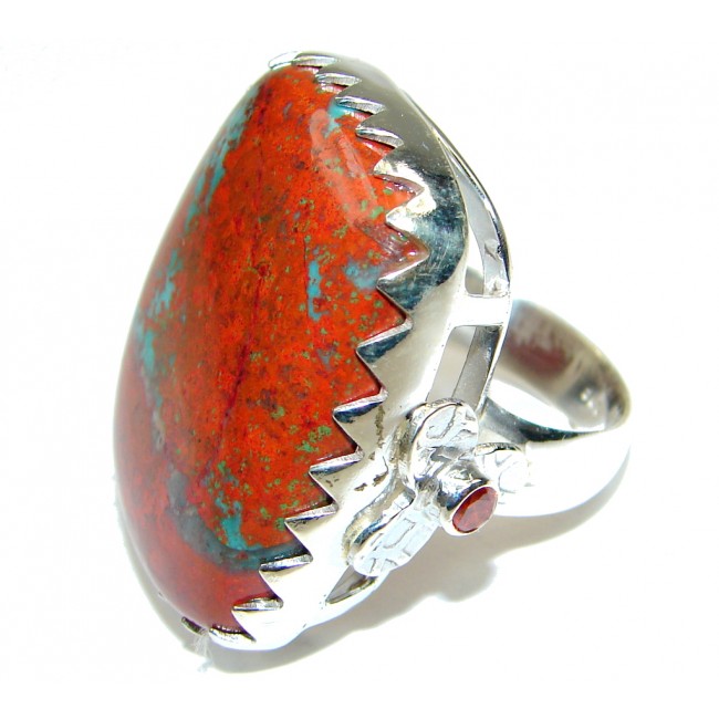 Awesome! Red Sonora Jasper Sterling Silver ring s. 8 1/4
