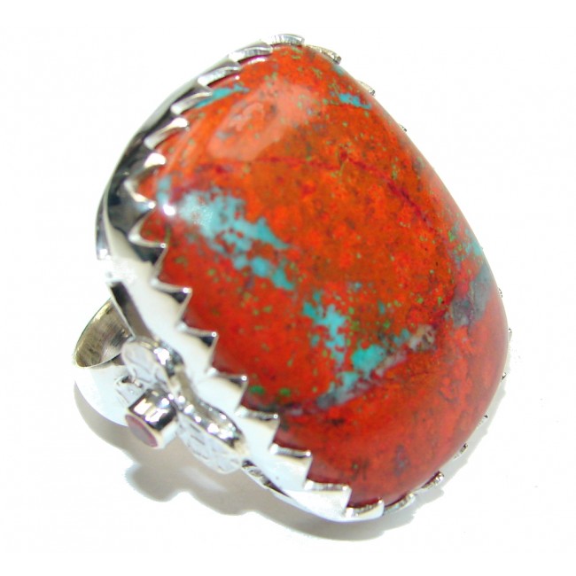 Awesome! Red Sonora Jasper Sterling Silver ring s. 8 1/4