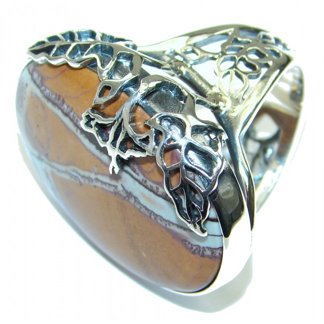 Amazing! AAA Morrisonite Jasper Sterling Silver Ring s. 9 - Adjustable