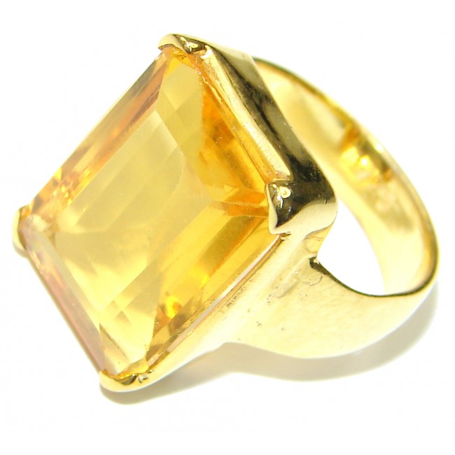 Perfect! Citrine 18K Gold Plated Sterling Silver Ring s. 5 1/4