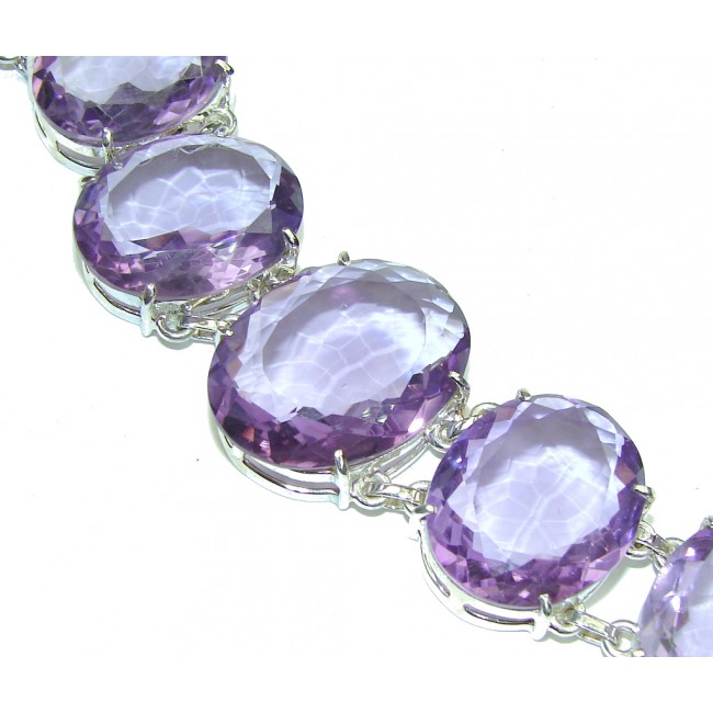Beautiful Design! Created Perfect Amethyst Sterling Silver Bracelet