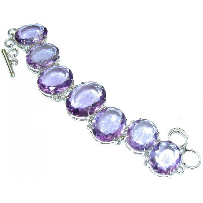 Beautiful Design! Created Perfect Amethyst Sterling Silver Bracelet