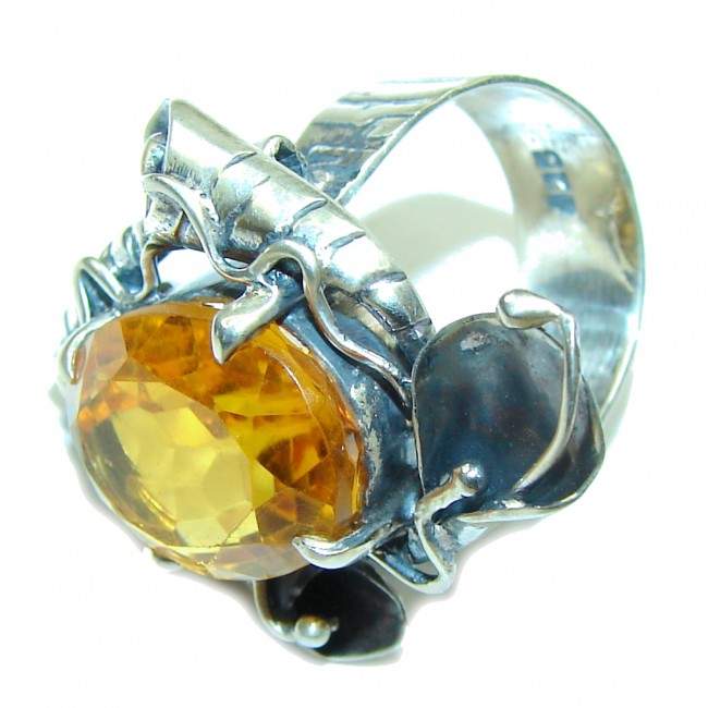Natural AAA Golden Topaz Sterling Silver ring s. 5 3/4