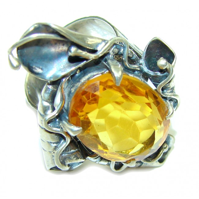 Natural AAA Golden Topaz Sterling Silver ring s. 5 3/4