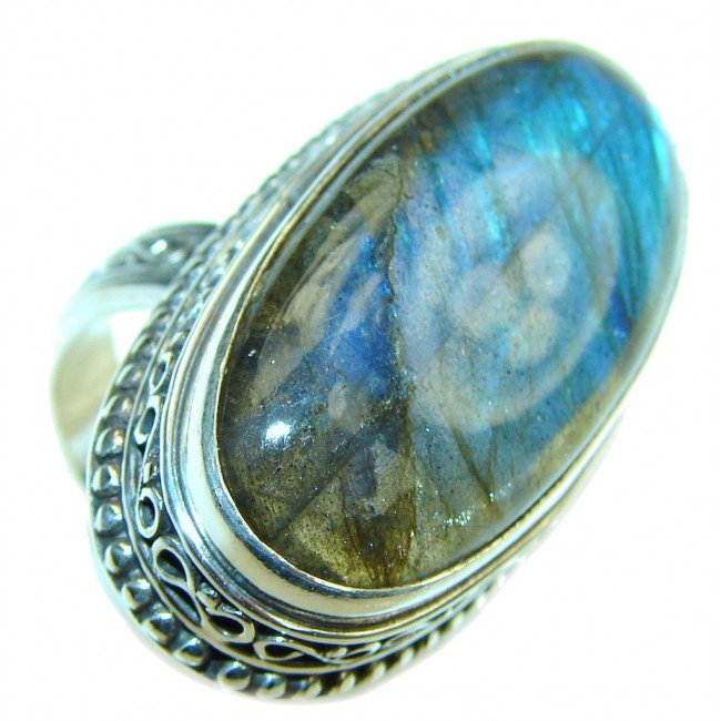 Amazing! AAA Labradorite Sterling Silver Ring s. 9 1/4