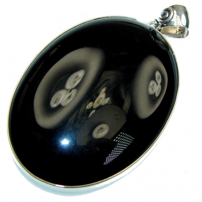 Simply Perfect AAA Black Onyx Sterling Silver Pendant