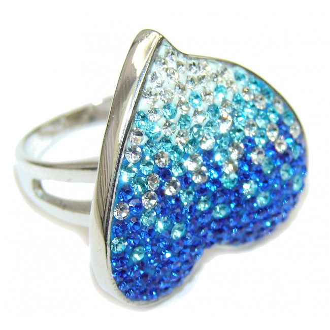 Secret Beauty! Multicolor Quartz Sterling Silver Ring s. 7 1/2