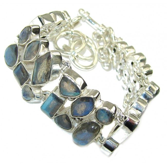 Secret Beauty! Blue Labradorite Sterling Silver Bracelet