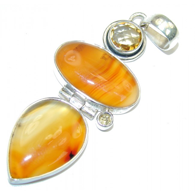 Perfect! Brown Botswana Agate Sterling Silver Pendant