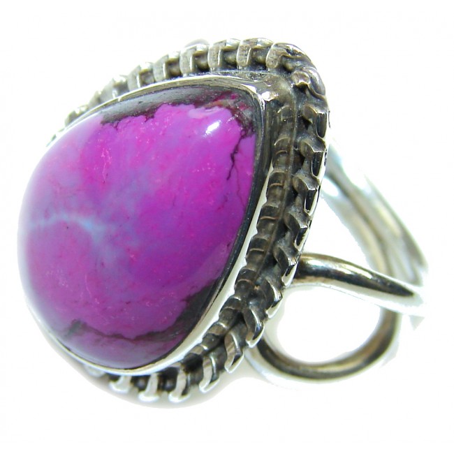 Simple Purple Turquoise Sterling Silver ring s. 8