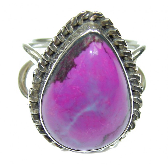 Simple Purple Turquoise Sterling Silver ring s. 8
