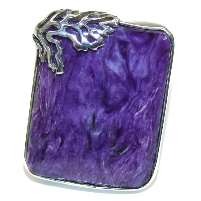 Amazing Purple Charoite Sterling Silver Ring s. 8- adjustable