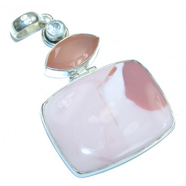 Genuine! Pink Opal Sterling Silver Pendant