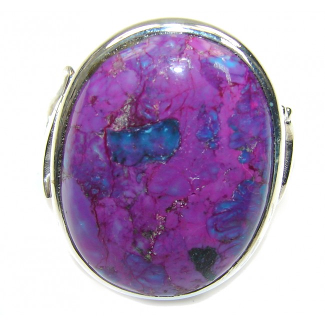 Big! Simple Beauty! Purple Turquoise Sterling Silver ring s. 12 1/2