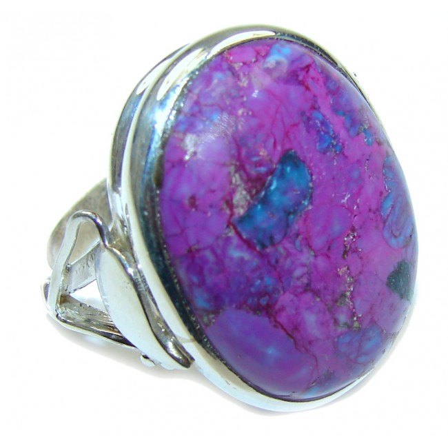 Big! Simple Beauty! Purple Turquoise Sterling Silver ring s. 12 1/2