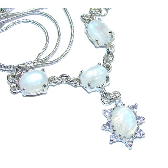 Heavenly Love! White Moonstone Sterling Silver necklace