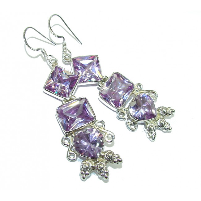 Delicate!! Lilac Quartz Sterling Silver Earrings