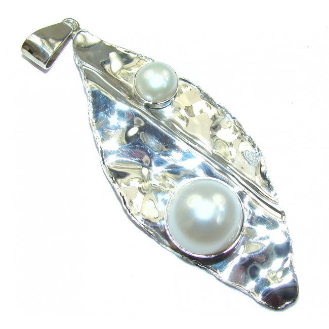 Ice Queen! White Fresh Water Pearl Sterling Silver pendant