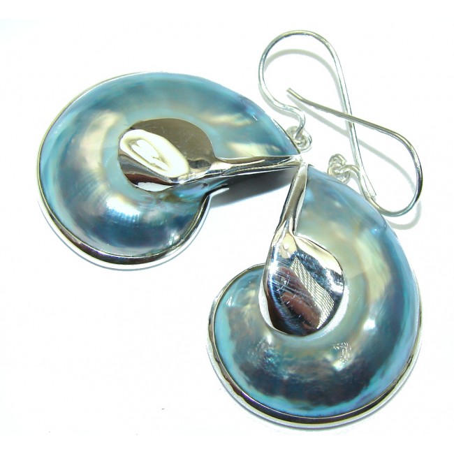 Light Blue Ocean Shell Sterling Silver earrings