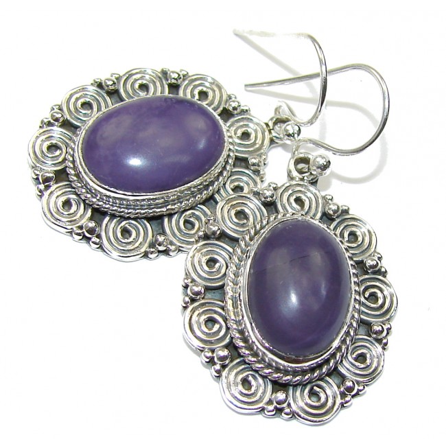 Amazing Purple Turquoise Sterling Silver earrings