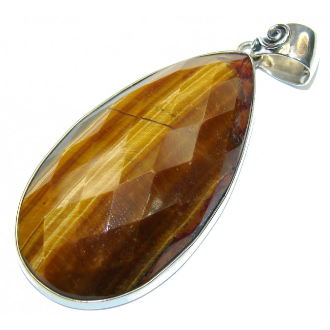 Vision Brown Tigers Eye Sterling Silver Pendant