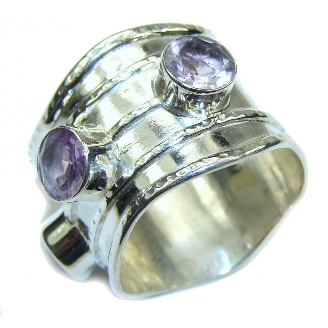 Amazing Light Purple Amethyst Sterling Silver ring s. 11