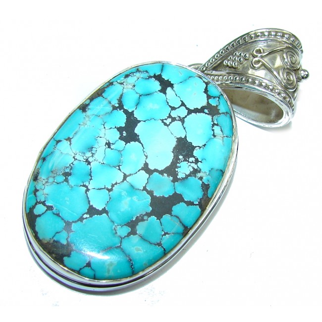 Amazing AAA Blue Turquoise Sterling Silver Pendant