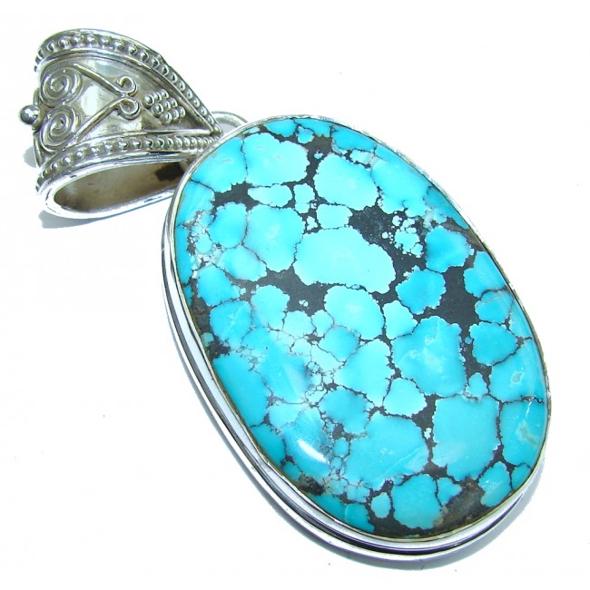 Amazing AAA Blue Turquoise Sterling Silver Pendant
