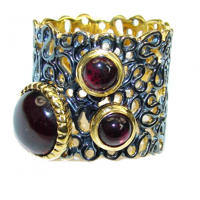 Beautiful! Tourmaline, Gold Plated, Rodium Plated Sterling Silver Ring s. 9