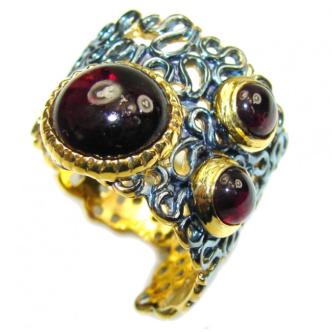 Beautiful! Tourmaline, Gold Plated, Rodium Plated Sterling Silver Ring s. 9