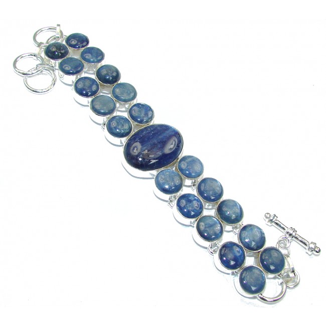 Natural Beauty! Blue Kyanite Sterling Silver Bracelet