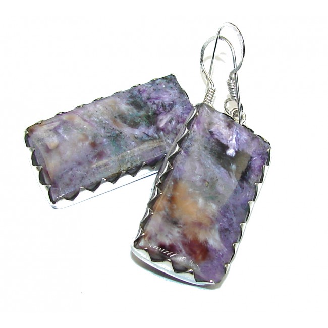 Awesome Purple Charoite Sterling Silver earrings