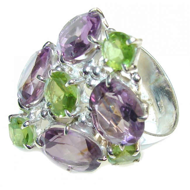 Big! Awesome Purple Amethyst Sterling Silver ring s. 11